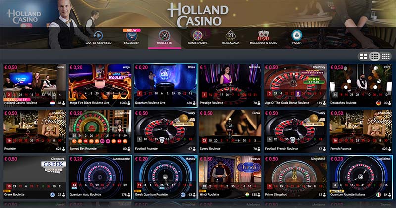 holland casino live casino spellen website screenshot
