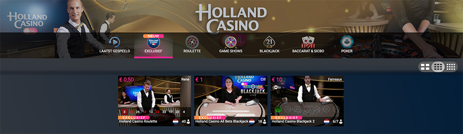 exclusieve live casino spellen holland casino